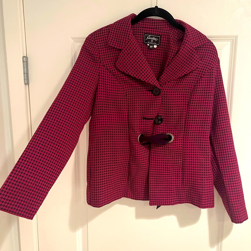 Sweet Suit Petite Houndstooth 3/4 Sleeved Light Blazer